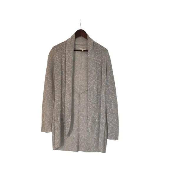 Eileen Fisher Open Front Cardigan Linen Blend Gray Open Knit Size XS - Picture 2 of 9
